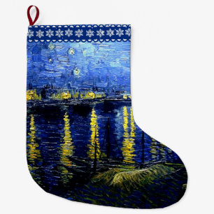 Meia De Natal Grande Van Gogh - Starry Night on the Rhone