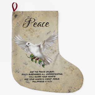Meia De Natal Grande Vara da Escritura Personalizada da Paz
