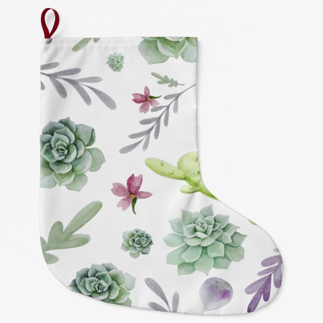 Meia De Natal Grande Variedades de Cactus (Frente)