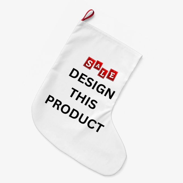 Meia De Natal Grande VENDA! Escória grande - Poli escovado - 2 lados (Frente (Pendurada))