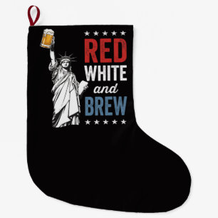 Meia De Natal Grande Vermelho Branco e Cerveja 250º Aniversário