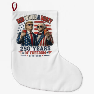 Meia De Natal Grande Vermelho Branco Embriagado Trump George Washington