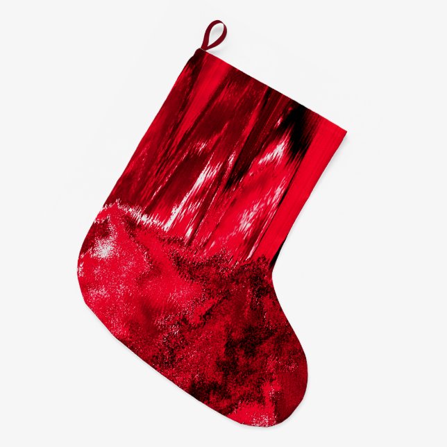 Meia De Natal Grande Vermelho brilhante derretido (Frente (Pendurada))