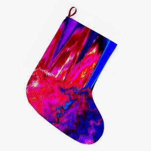 Meia De Natal Grande Vermelho e Azul com falha derretida