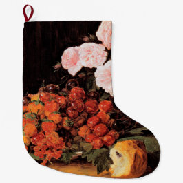 Meia De Natal Grande Vida Contínua com Rosas, Morangos e Pão