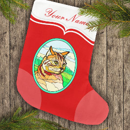 Meia De Natal Grande Vidro Aparente Gato 1