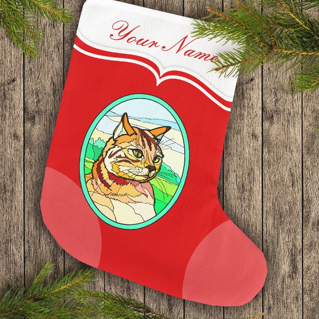 Meia De Natal Grande Vidro Aparente Gato 1 (Criador carregado)