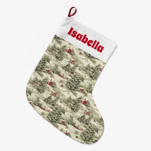 Meia De Natal Grande Vila Personalizada de Inverno