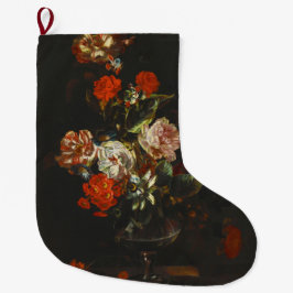 Meia De Natal Grande Vintage Ainda Life with Flowers