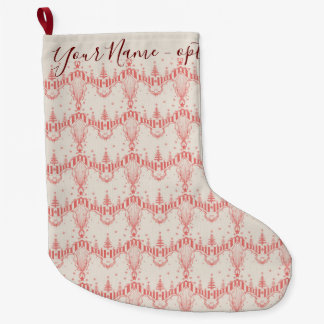 Meia De Natal Grande Vintage French Toile Inspirou Woodland personalize