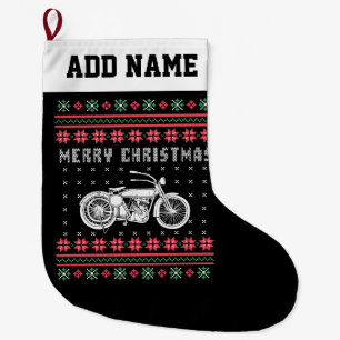 Meia De Natal Grande Vintage Motorcycle Ugly Christmas Sweater