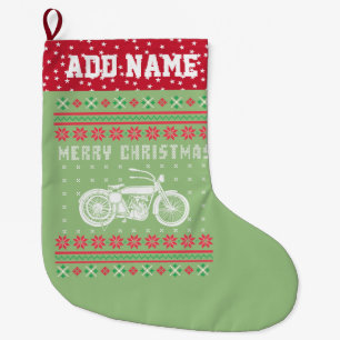 Meia De Natal Grande Vintage Motorcycle Ugly Christmas Sweater