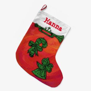 Meia De Natal Grande Vintage Ornaments Natal Personalizado