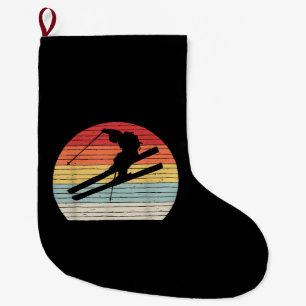 Meia De Natal Grande Vintage Retro Winter Sports ski