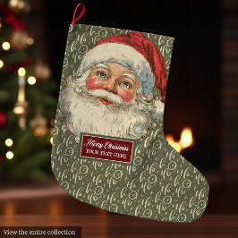 Meia De Natal Grande Vintage Vintage, Velhice, Natal Nostálgico