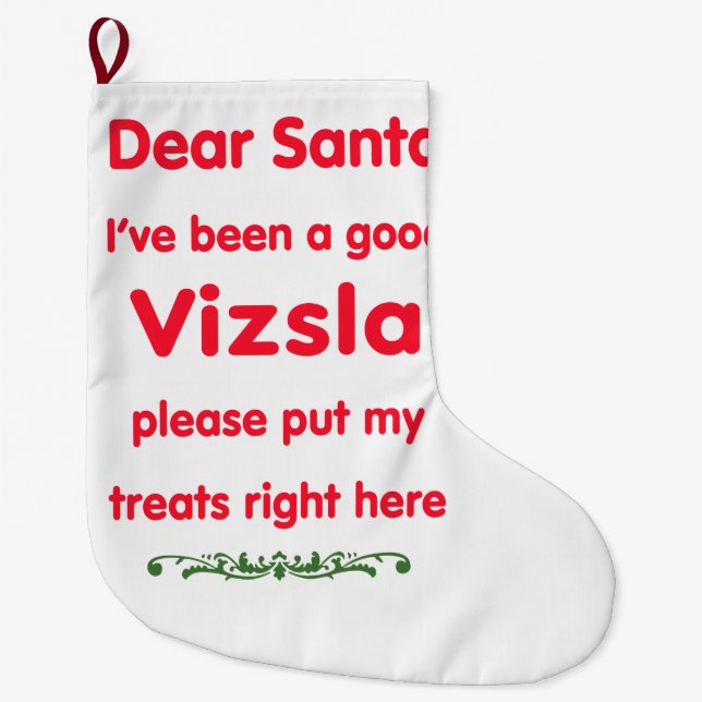 Meia De Natal Grande vizsla (Frente)