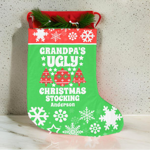 Meia De Natal Grande Vovô personalizado doce de Natal feio