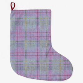 Meia De Natal Grande Weathered Lavender Plaid