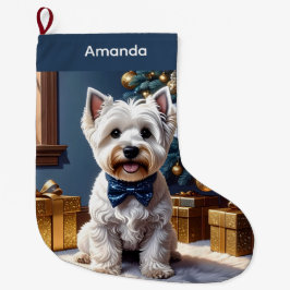 Meia De Natal Grande West Highland White Terrier Natal