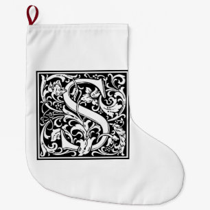 Meia De Natal Grande William Morris Alphabet "S"