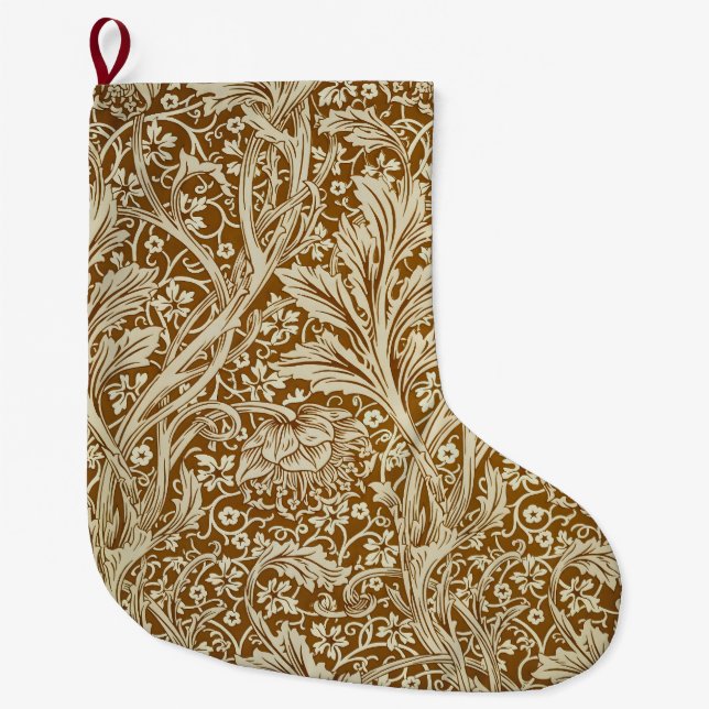 Meia De Natal Grande William Morris Arcadia Floral Pattern Classic (Frente)