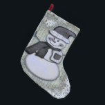 Meia De Natal Grande Winter Frost Snowman DECOR<br><div class="desc">Disponível em relógios de pulso,  pratos,  portas copos,  pratos,  ornamentos,  conselhos de corte,  bandanas,  luz noturna,  frigideira,  pop de bolo e charmes de vinho.</div>