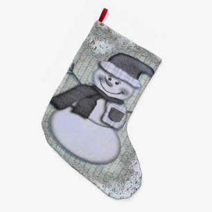 Meia De Natal Grande Winter Frost Snowman DECOR