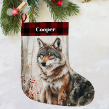 Wolf Wildlife Christmas Stocks - Personalizado