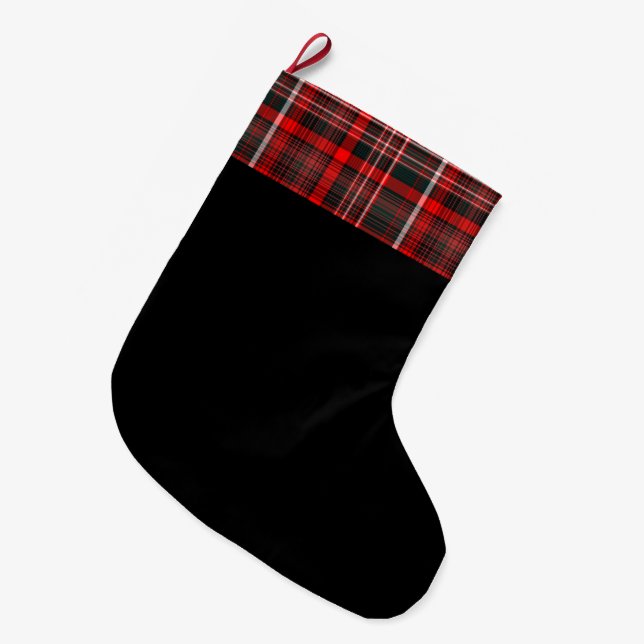 Meia De Natal Grande Xadrez de Natal (Frente (Pendurada))