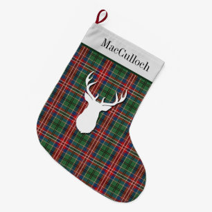 Meia De Natal Grande Xadrez de Verificação de MacCulloch Tartan Perso