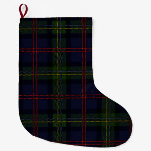 Meia De Natal Grande Xadrez Elegante Rústico Férias Tartan