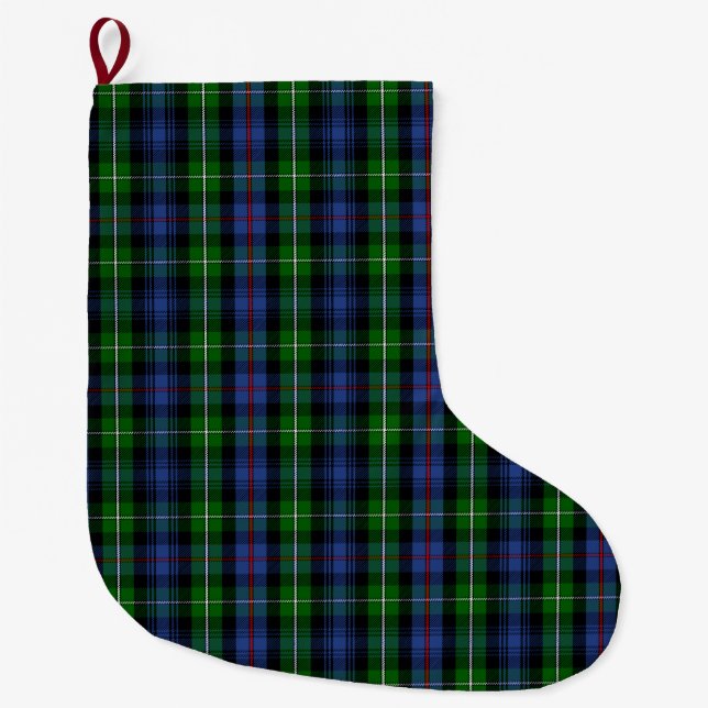 Meia De Natal Grande Xadrez Escocesa Clan MacKenzie Tartan (Frente)