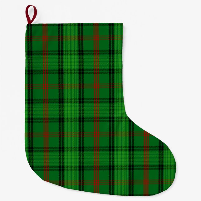 Meia De Natal Grande Xadrez Escocesa Clan Ross Tartan (Frente)
