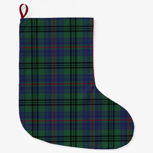 Meia De Natal Grande Xadrez escocesa Clan Walker Tartan (Frente)