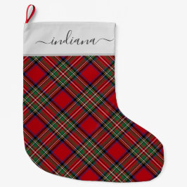 Meia De Natal Grande Xadrez Tartan Stewart Red Green Russe