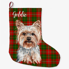 Meia De Natal Grande Yorkshire Terrier Dog Personalizado
