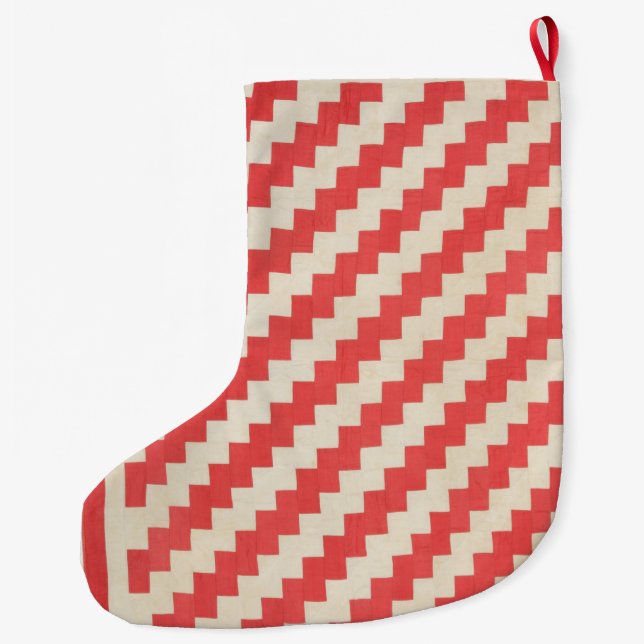 Meia De Natal Grande Zigzag Quilt (Verso)