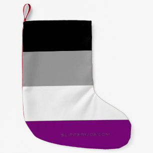 Meia De Natal Pequena A bandeira do orgulho assexuado de SlipperyJoe enf