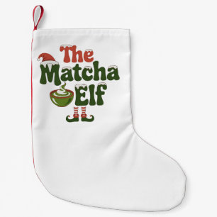 Meia De Natal Pequena A Bebida Mágica de Natal do Elfo Matcha