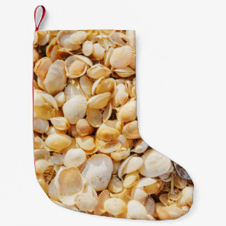 Meia De Natal Pequena A praia de verão texturizou Seashell.