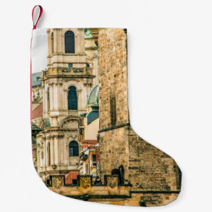 Meia De Natal Pequena A velha cidade de Pragueancient, arquitetura, edif