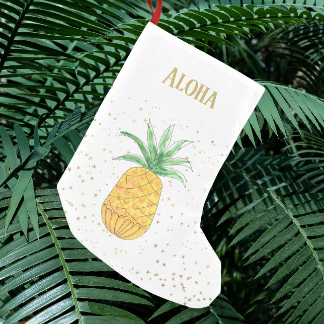 Meia De Natal Pequena Abacaxi Aloha (Criador carregado)
