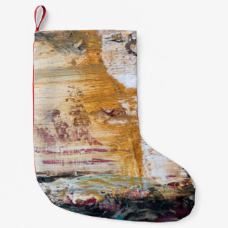 Meia De Natal Pequena Abstrato antiga pintura texturizada abstrata,agin