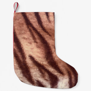 Meia De Natal Pequena Abstrato baixo de pelagem de tigre de polia animal