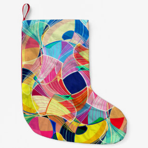 Meia De Natal Pequena Abstrato cor d'água, fundo fantástico