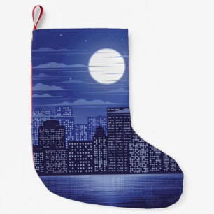 Meia De Natal Pequena Abstrato de ilustração luminosa da cidade do Panor