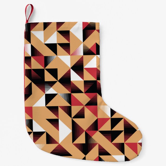 Meia De Natal Pequena Abstrato de Triângulo, Beleza Elegante. (Frente)