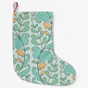 Meia De Natal Pequena Abstrato Floral: Padrão Sem Fios Vintage