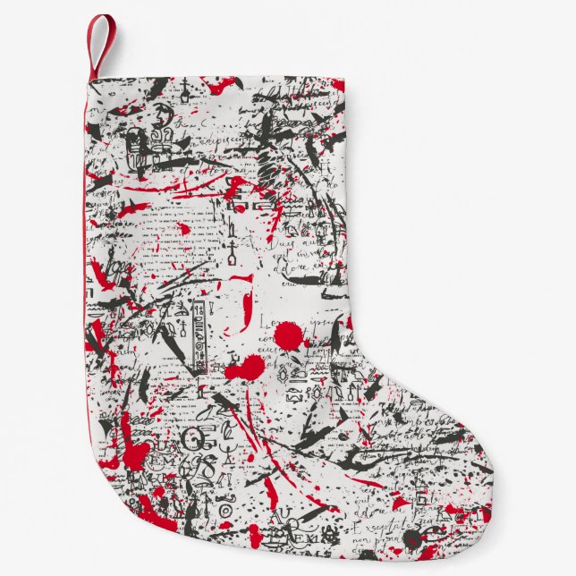 Meia De Natal Pequena Abstrato sem descontinuidades com fragmentos de nã (Frente)