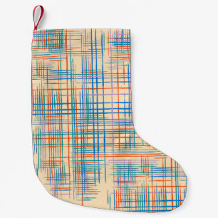 Meia De Natal Pequena Abstrato stripes, tapete de erva étnica colorido.
